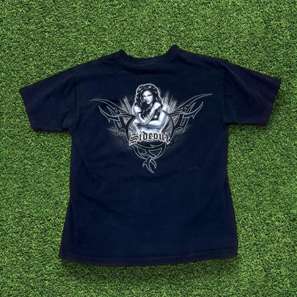 Y2k sideout black t shirt with